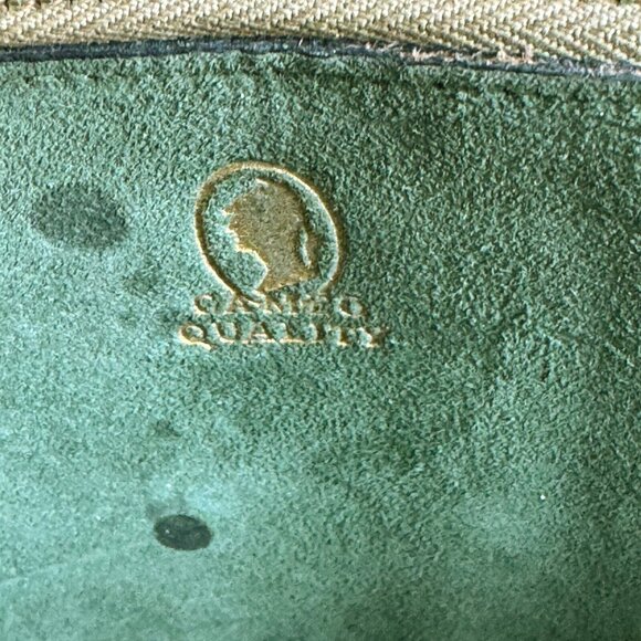 Art Deco Tooled Leather Clutch with Wrist Strap Steerhide Cameo Quality Vintage - Picture 7 of 12